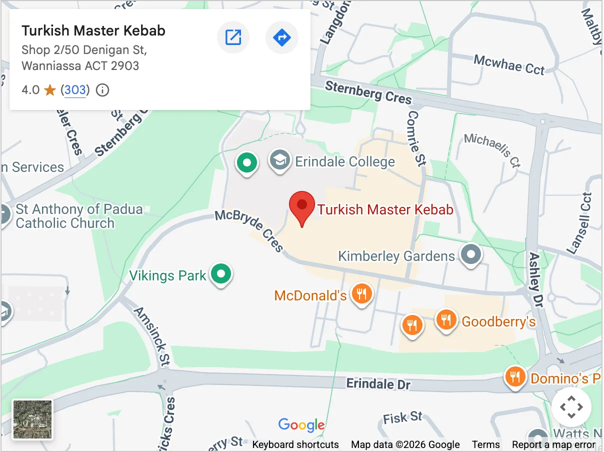 Turkish Master Kebab location